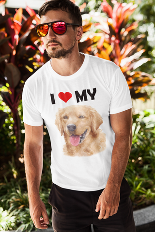 Image of I Love My Golden Retriever - Cotton T-Shirt