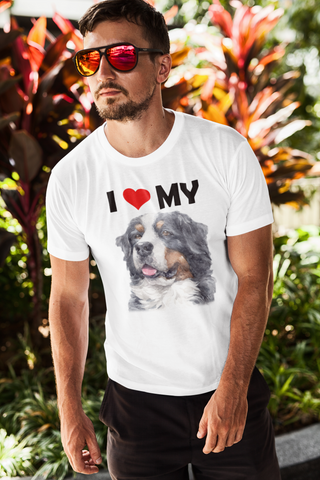 Image of I Love My Bernese Mountain Dog - Cotton T-Shirt