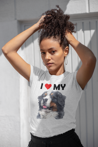 Image of I Love My Bernese Mountain Dog - Cotton T-Shirt