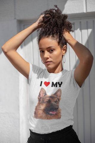 Image of I Love My German Shepherd - Cotton T-Shirt