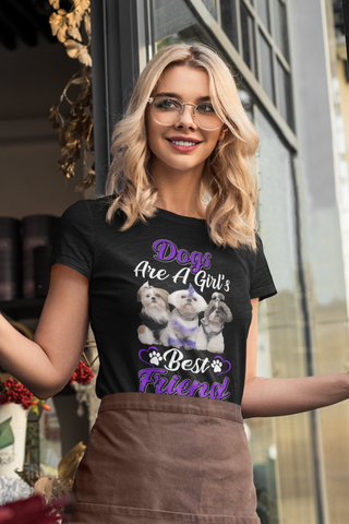 Image of Dogs Are a Girl's Best Friend - Women's Cotton T-Shirt