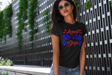 Image of Loved by My Dogs - Women's Cotton T-Shirt