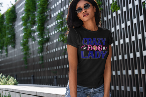 Image of Crazy Dog Lady - Women's Cotton T-Shirt