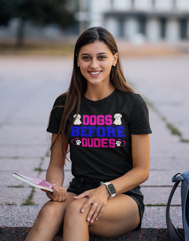 Image of Dogs Before Dudes - Cotton T-Shirt