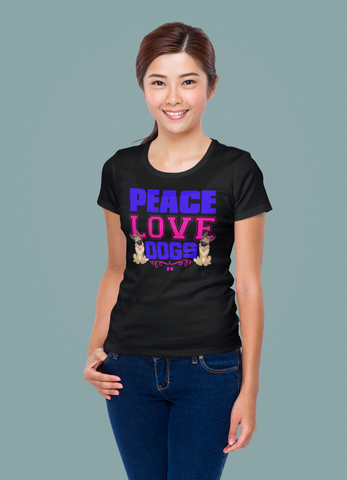 Image of Peace Love Dogs - Women's Cotton T-Shirt