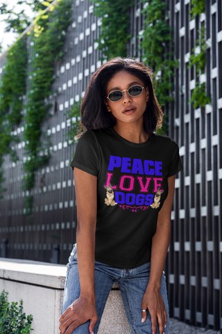 Image of Peace Love Dogs - Women's Cotton T-Shirt