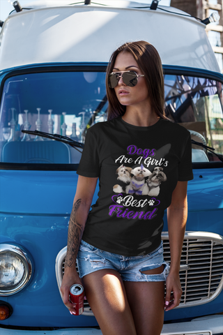Image of Dogs Are a Girl's Best Friend - Cotton T-Shirt