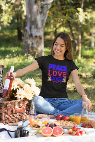 Image of Peace Love Dogs - Women's Cotton T-Shirt