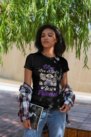 Image of Dogs Are a Girl's Best Friend - Women's Cotton T-Shirt