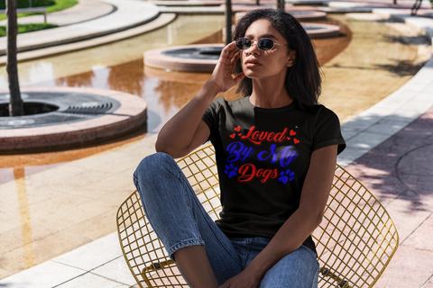 Image of Loved by My Dogs - Women's Cotton T-Shirt