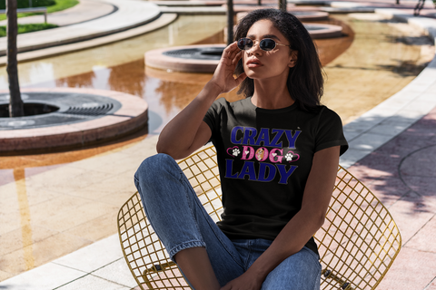Image of Crazy Dog Lady - Women's Cotton T-Shirt