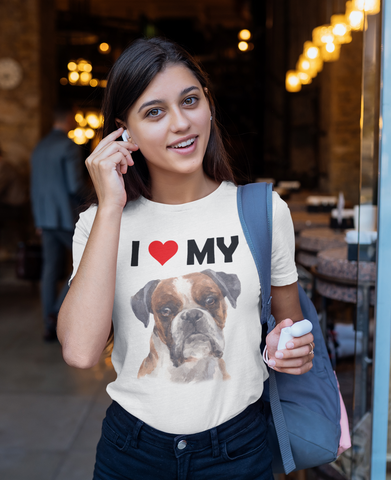 Image of I Love My Boxer - Cotton T-Shirt