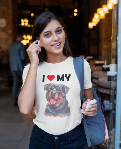 Image of I Love My Rottweiler - Cotton T-Shirt