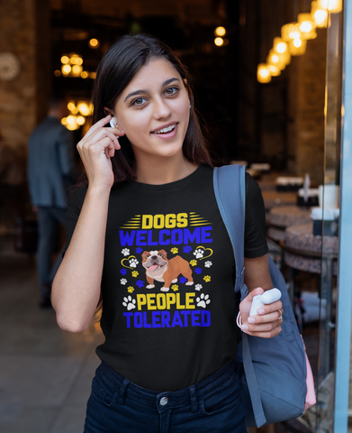 Image of Dogs Welcome People Tolerated - Cotton T-Shirt