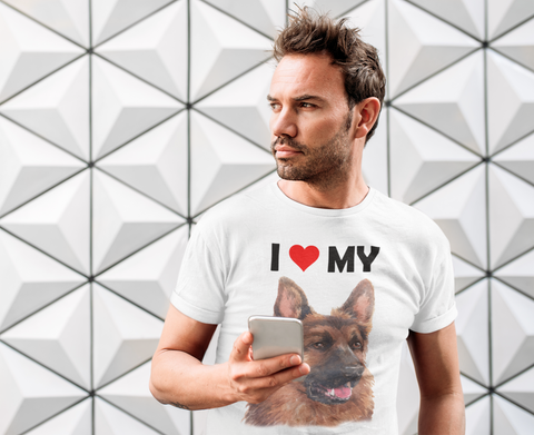 Image of I Love My German Shepherd - Cotton T-Shirt