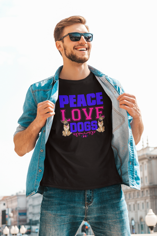 Image of Peace Love Dogs - Cotton T-Shirt