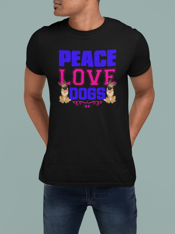 Image of Peace Love Dogs - Cotton T-Shirt