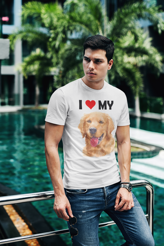 Image of I Love My Golden Retriever - Cotton T-Shirt