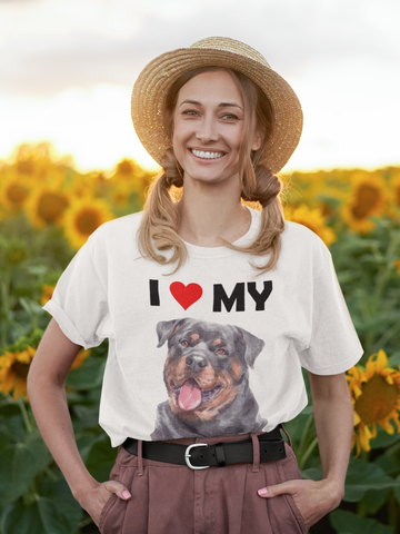 Image of I Love My Rottweiler - Cotton T-Shirt