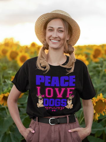 Image of Peace Love Dogs - Cotton T-Shirt
