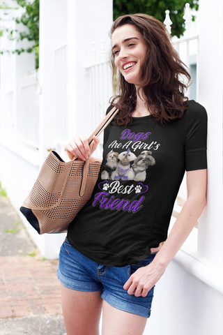 Image of Dogs Are a Girl's Best Friend - Cotton T-Shirt