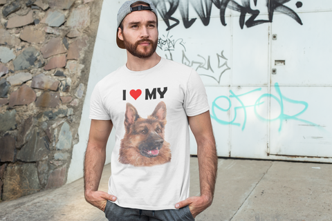 Image of I Love My German Shepherd - Cotton T-Shirt