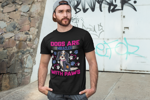 Image of Dogs Are Miracles With Paws - Cotton T-Shirt