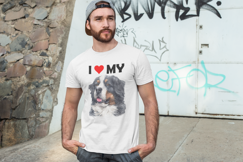Image of I Love My Bernese Mountain Dog - Cotton T-Shirt