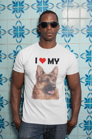 Image of I Love My German Shepherd - Cotton T-Shirt