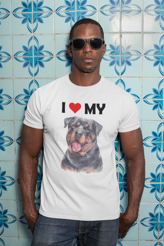 Image of I Love My Rottweiler - Cotton T-Shirt