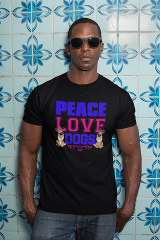 Image of Peace Love Dogs - Cotton T-Shirt