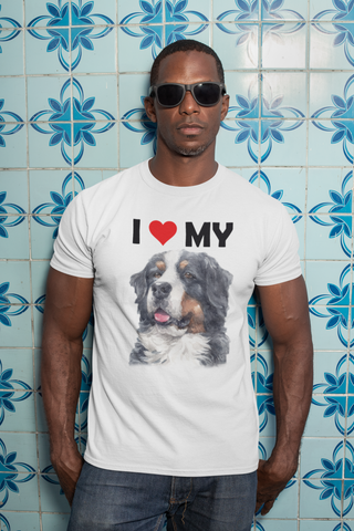 Image of I Love My Bernese Mountain Dog - Cotton T-Shirt