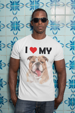 Image of I Love My Bulldog - Cotton T-Shirt