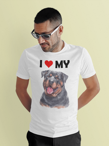 Image of I Love My Rottweiler - Cotton T-Shirt