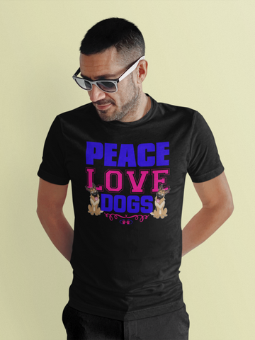 Image of Peace Love Dogs - Cotton T-Shirt