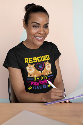 Image of Rescued Is My Favorite Breed - Women's Cotton T-Shirt