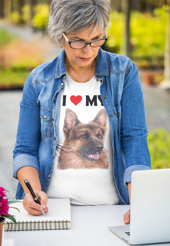 Image of I Love My German Shepherd - Cotton T-Shirt