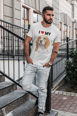 Image of I Love My Beagle - Cotton T-Shirt