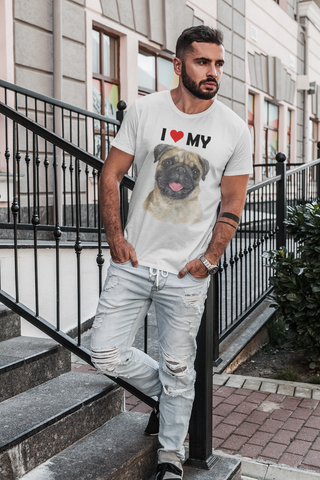 Image of I Love My Pug - Cotton T-Shirt