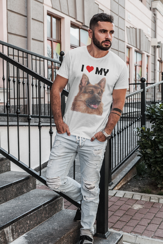 Image of I Love My German Shepherd - Cotton T-Shirt