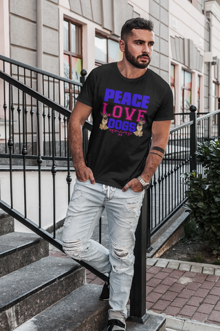Image of Peace Love Dogs - Cotton T-Shirt