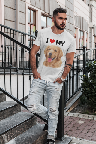 Image of I Love My Golden Retriever - Cotton T-Shirt