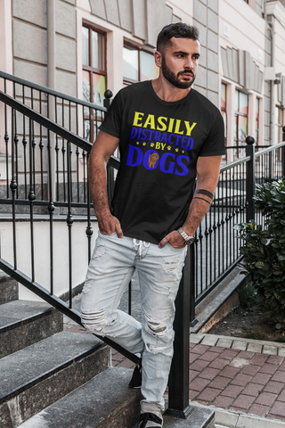 Image of Easily Distracted by Dogs - Cotton T-Shirt