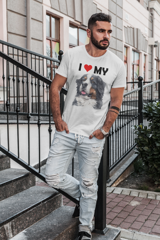 Image of I Love My Bernese Mountain Dog - Cotton T-Shirt