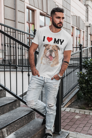 Image of I Love My Bulldog - Cotton T-Shirt