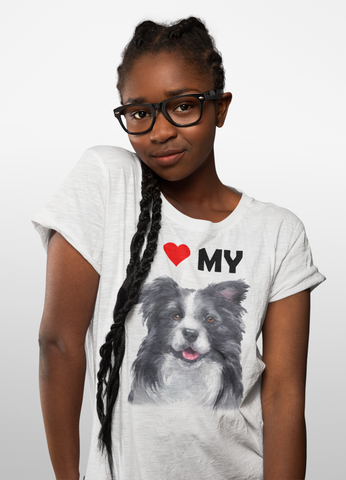 Image of I Love My Border Collie - Cotton T-Shirt