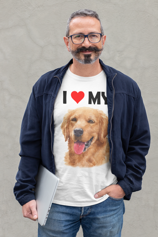 Image of I Love My Golden Retriever - Cotton T-Shirt