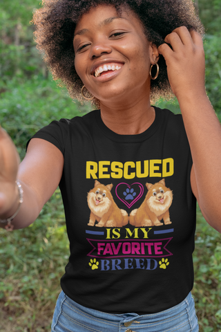 Image of Rescued Is My Favorite Breed - Women's Cotton T-Shirt