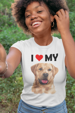 Image of I Love My Yellow Labrador - Women's Cotton T-Shirt