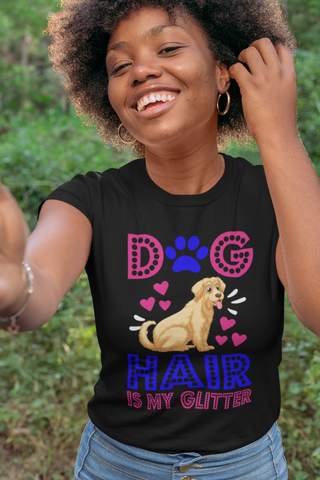 Image of Dog Hair Is My Glitter - Women's Cotton T-Shirt